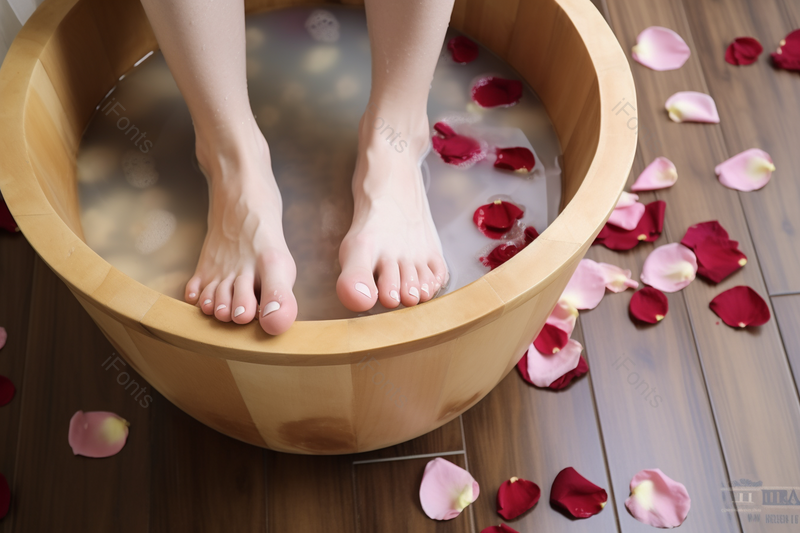 花瓣木桶泡脚泡脚特写摄影真实,高清,摄影图,摄影图片,图片大全,摄影图免费下载